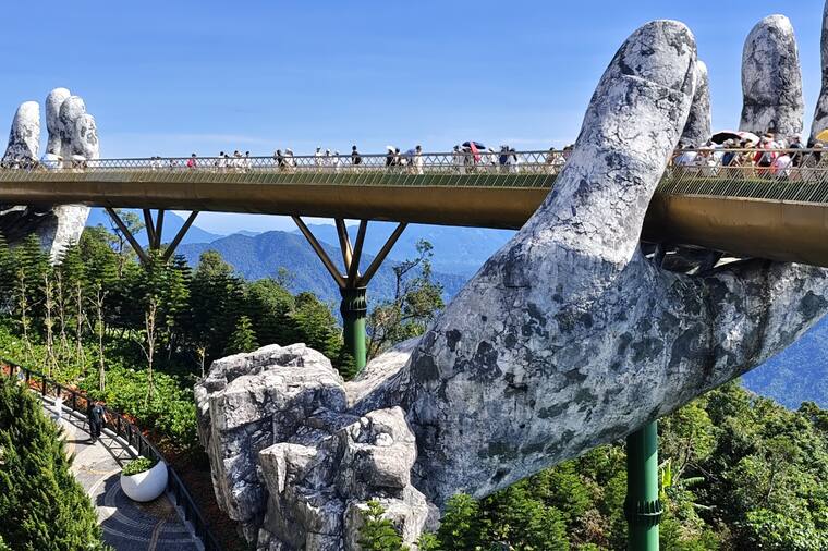 The Golden Bridge at Ba Na Hills, above Da Nang